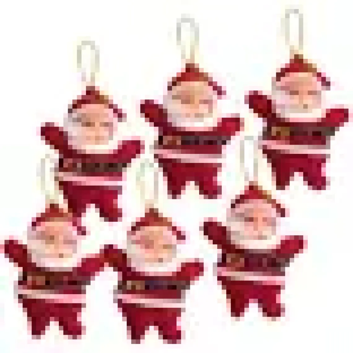 Yılbaşı Kırmızı Noel Baba Ağaç Süsü 6lı