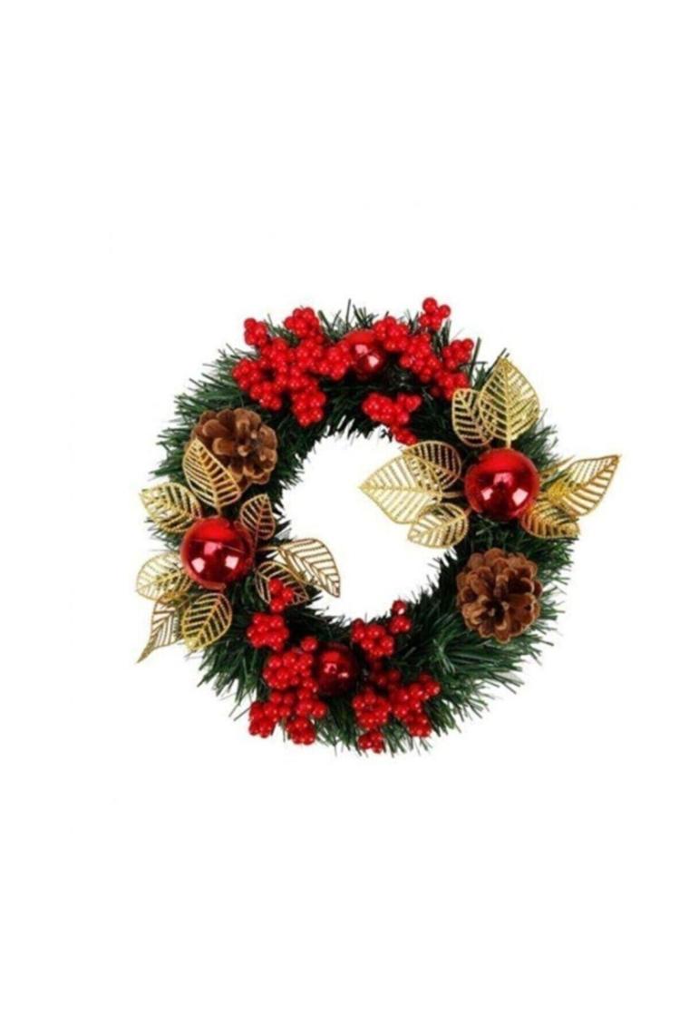 Yılbaşı Kapı Süsü Kapı Çelengi 24 cm Yılbaşı Kokinalı Kozalaklı Çelenk 240844