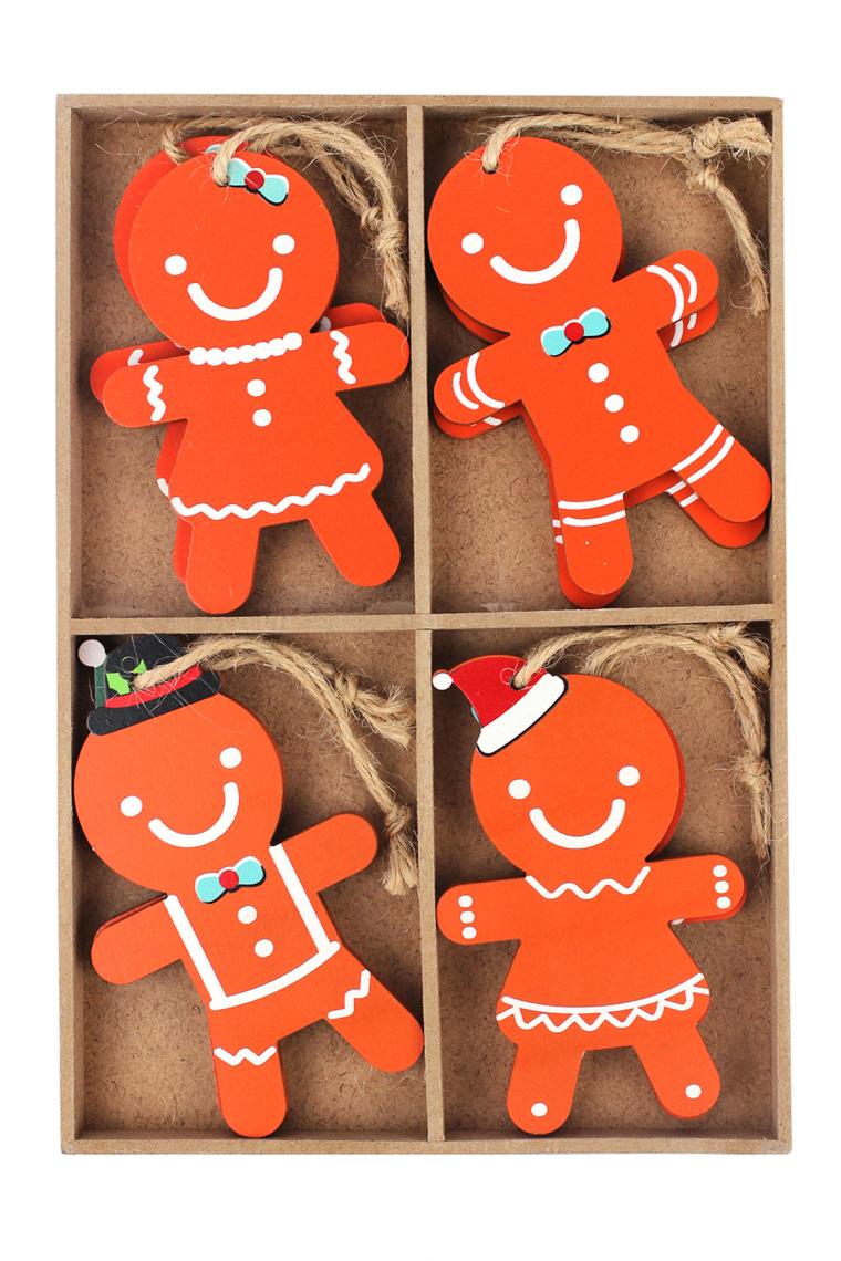 Waldern 8 Adet Pancake Man 10*6cm Yılbaşı Süsü