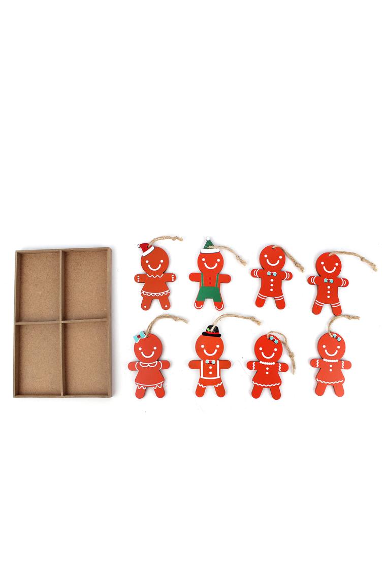 Waldern 8 Adet Pancake Man 10*6cm Yılbaşı Süsü