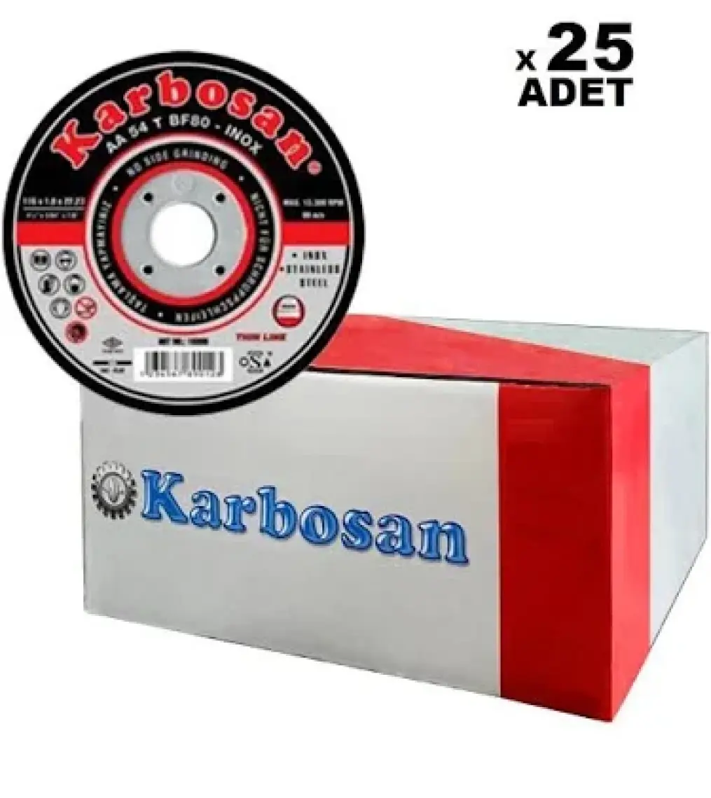 10 Adet Krb 115x1.0x22 Mm Inox Kesici Taş