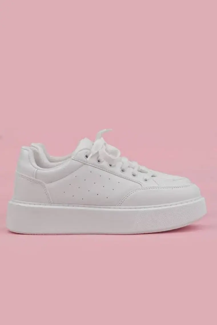 Marjin Kadın Sneaker Spor Ayakkabı Kalın Taban Bağcıklı Azin