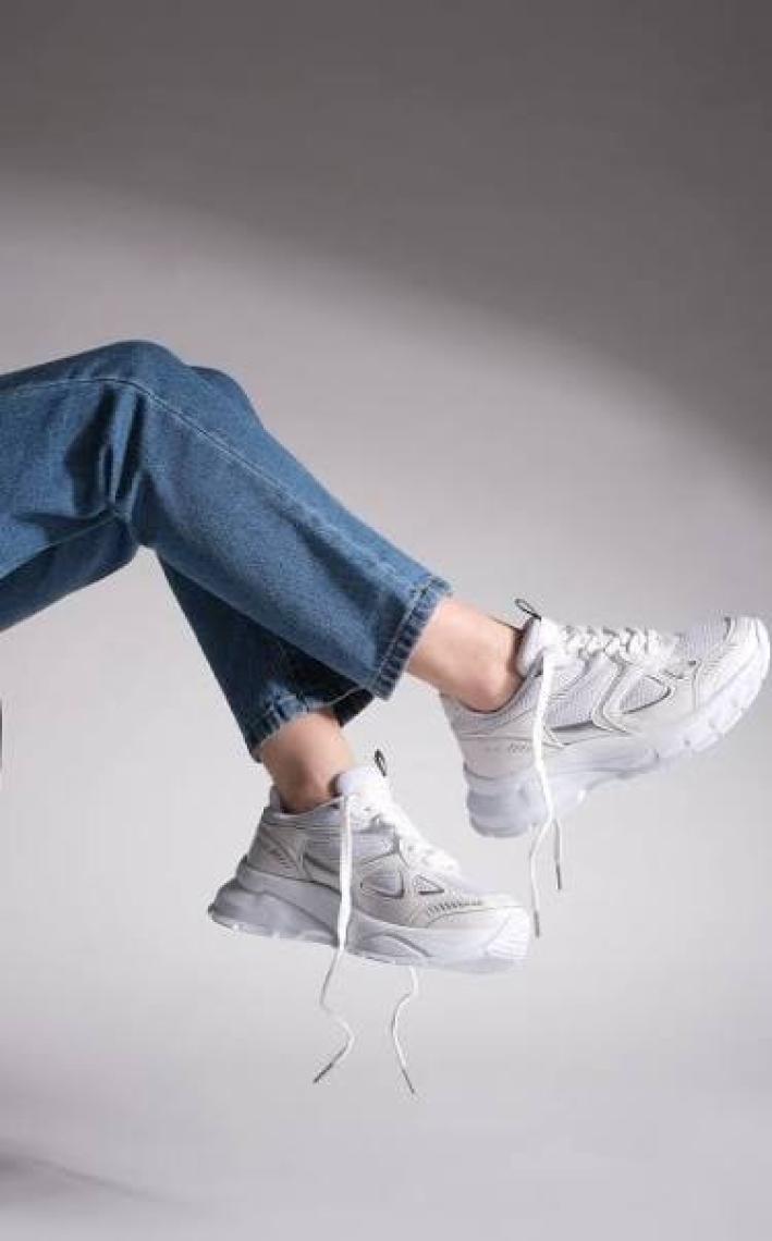 Marjin Kadın Sneaker Spor Ayakkabı Kalın Taban Bağcıklı Nevila