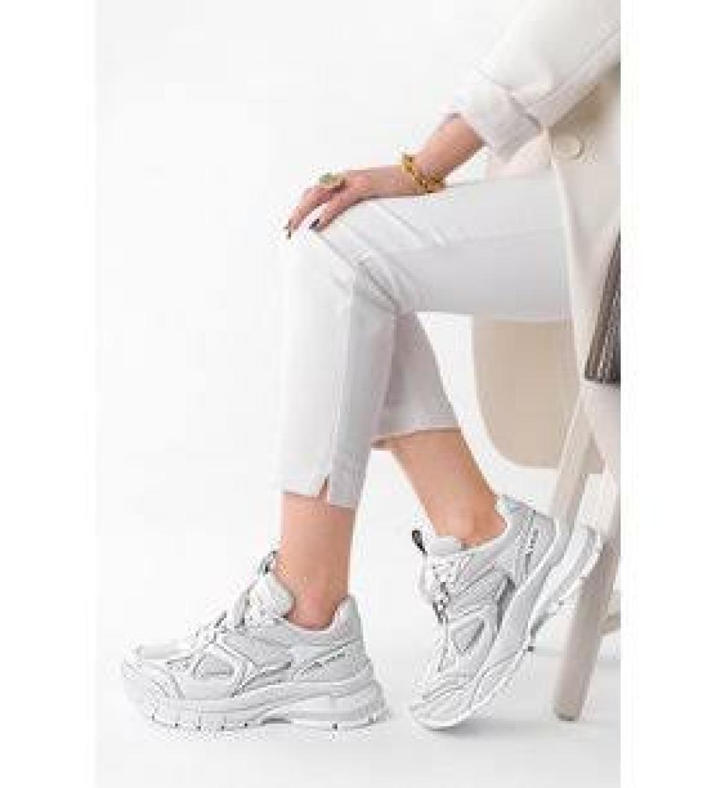 Marjin Kadın Sneaker Spor Ayakkabı Kalın Taban Bağcıklı Nevila
