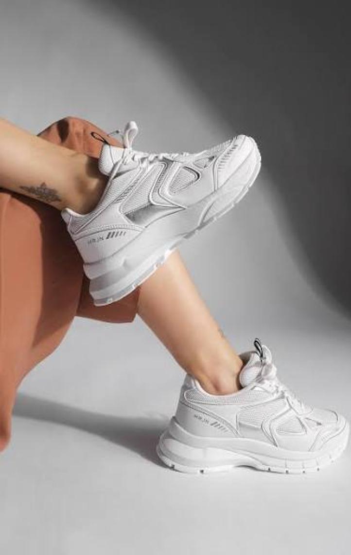 Marjin Kadın Sneaker Spor Ayakkabı Kalın Taban Bağcıklı Nevila