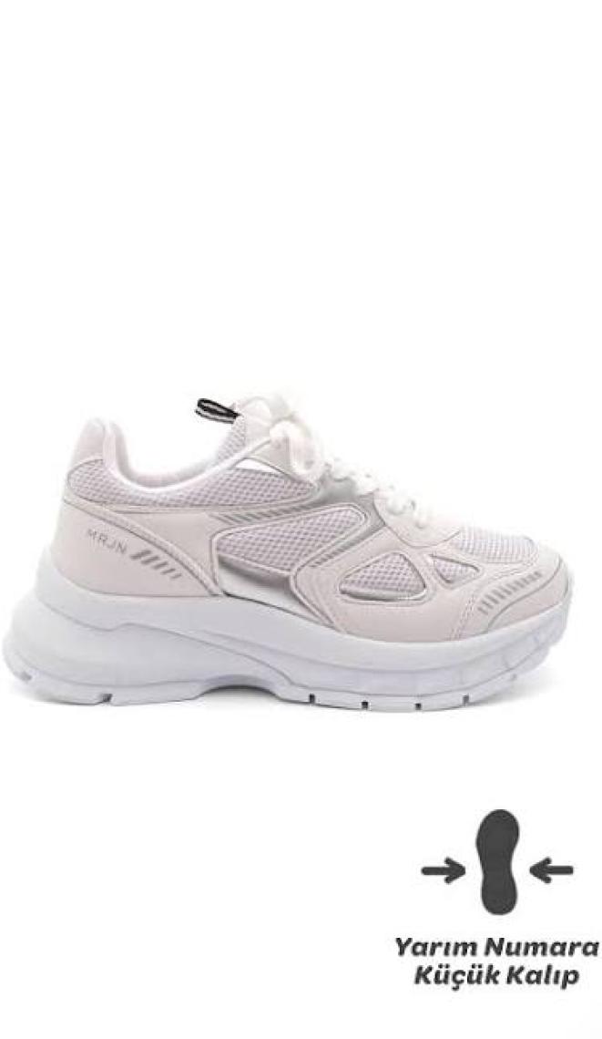 Marjin Kadın Sneaker Spor Ayakkabı Kalın Taban Bağcıklı Nevila