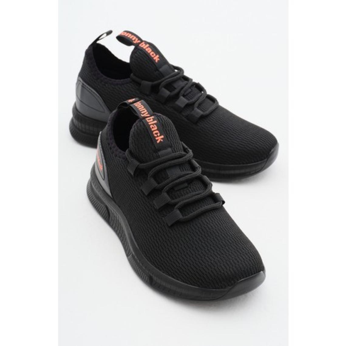 Tonny Black Unisex Siyah Nefes Alabilen Kumaş Poli Taban Bağcıklı Spor Ayakkabı