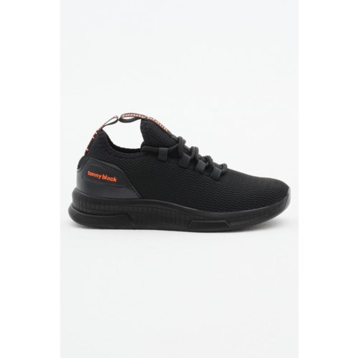 Tonny Black Unisex Siyah Nefes Alabilen Kumaş Poli Taban Bağcıklı Spor Ayakkabı