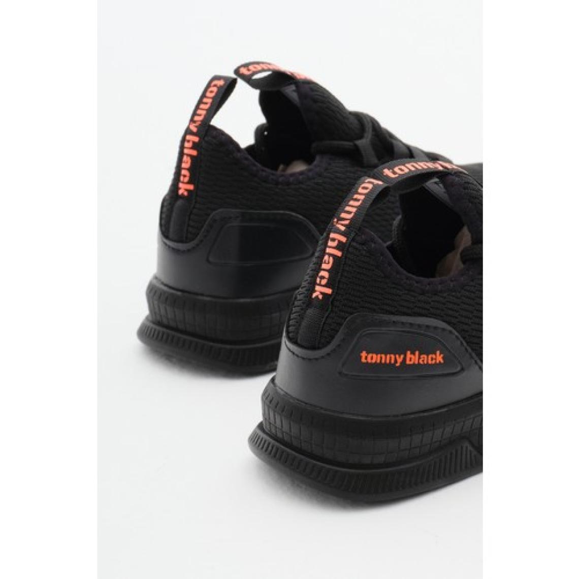 Tonny Black Unisex Siyah Nefes Alabilen Kumaş Poli Taban Bağcıklı Spor Ayakkabı