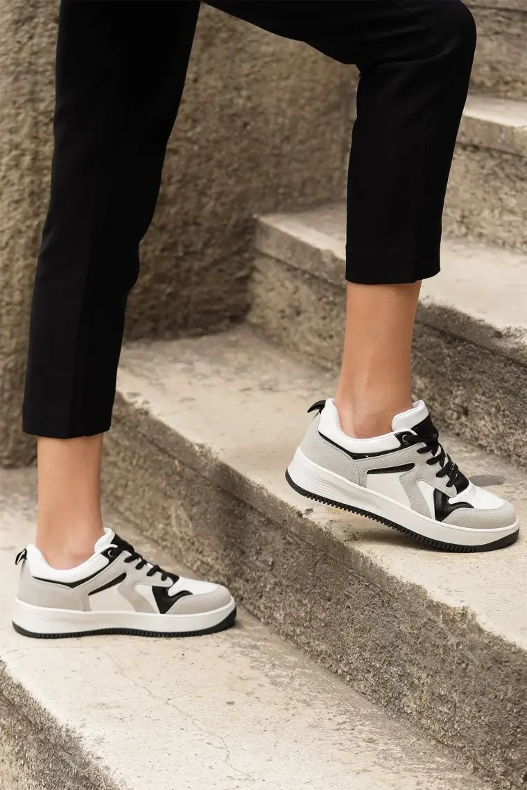 Marjin Kadın Sneaker Yüksek Taban Spor Ayakkabı Aryan