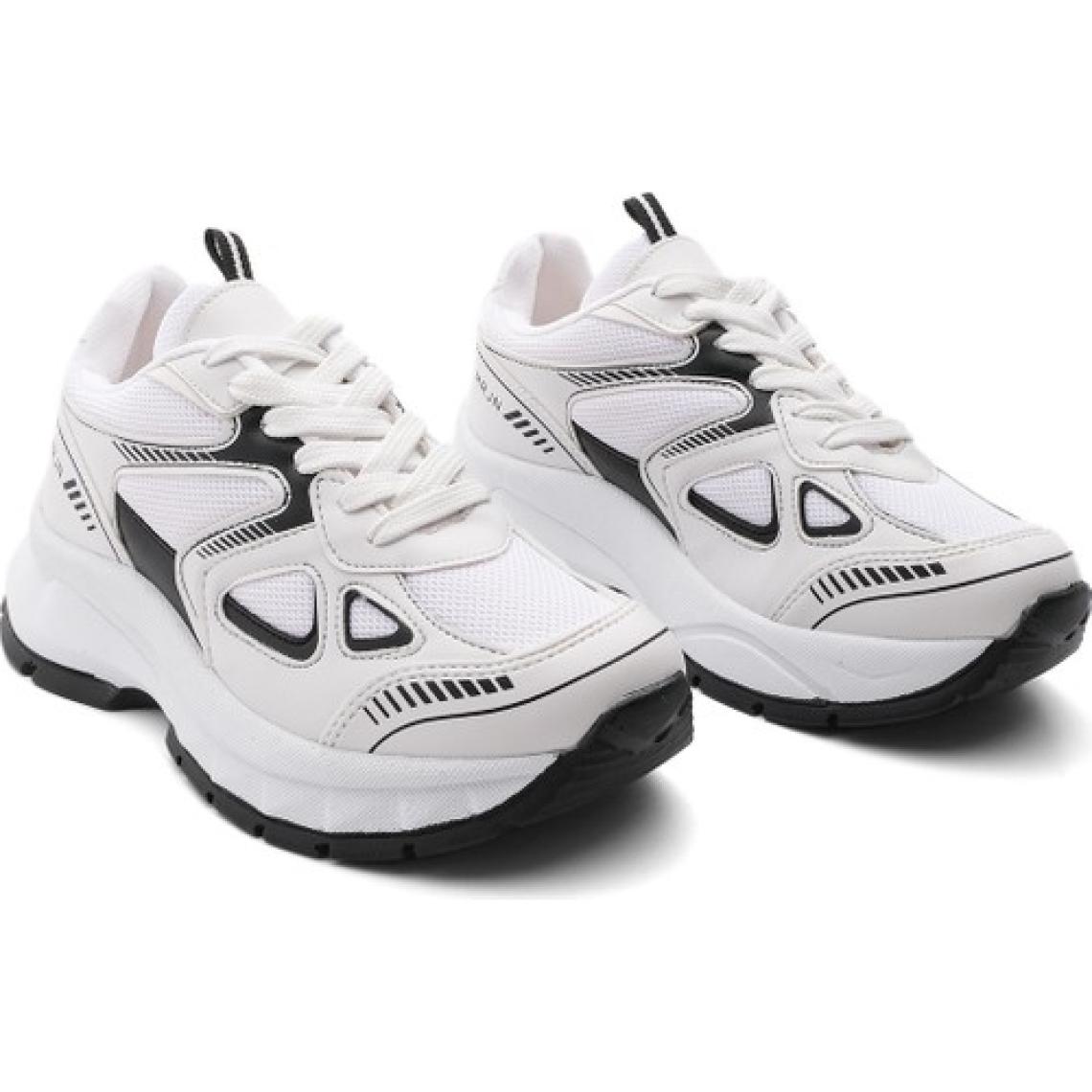 Marjin Kadın Sneaker Yüksek Taban Bağcıklı Spor Ayakkabı Nevila
