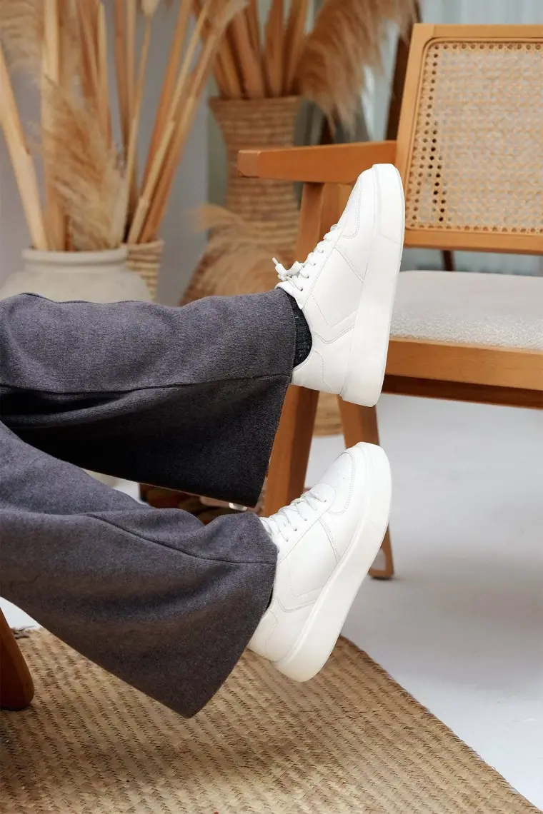 Marjin Kadın Sneaker Spor Ayakkabı Kalın Taban Bağcıklı Azin
