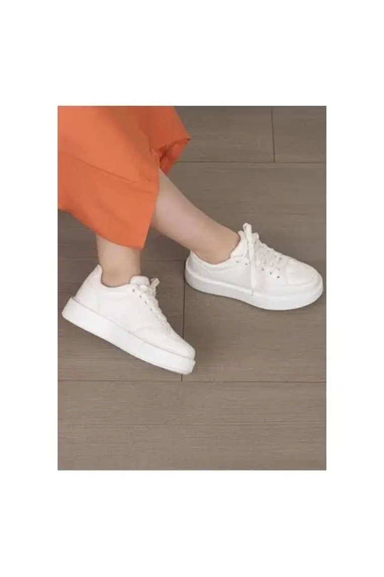 Marjin Kadın Sneaker Spor Ayakkabı Kalın Taban Bağcıklı Azin