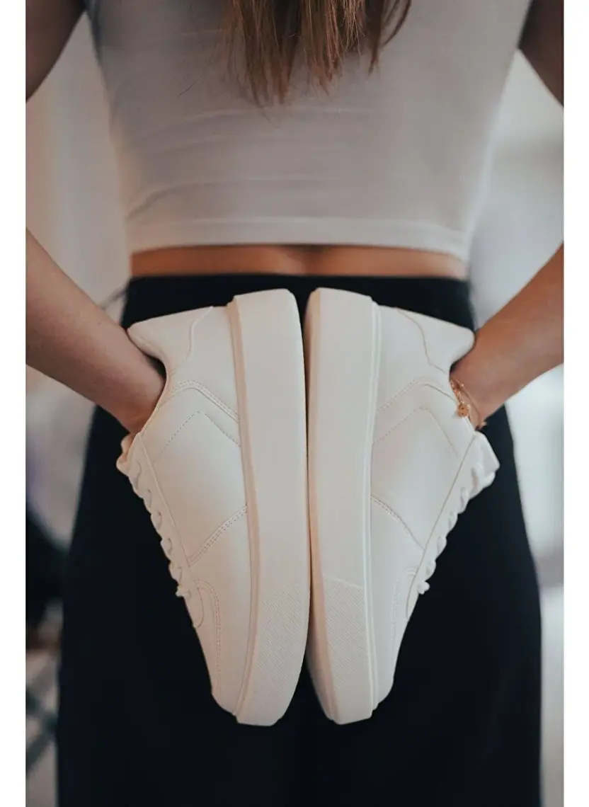 Marjin Kadın Sneaker Spor Ayakkabı Kalın Taban Bağcıklı Azin