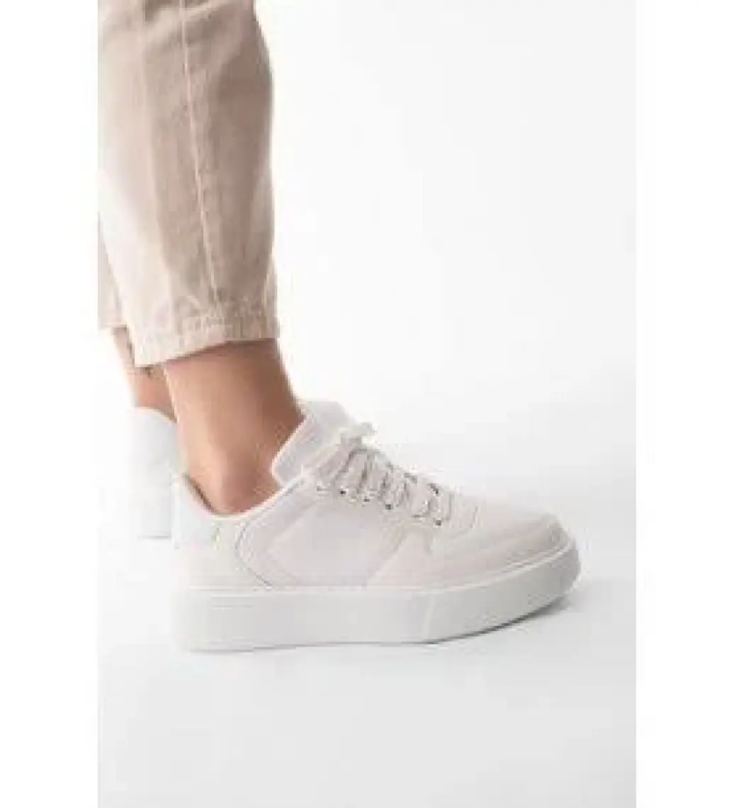 Marjin Kadın Sneaker Spor Ayakkabı Kalın Taban Bağcıklı Azin
