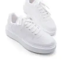 Marjin Kadın Sneaker Spor Ayakkabı Kalın Taban Bağcıklı Azin