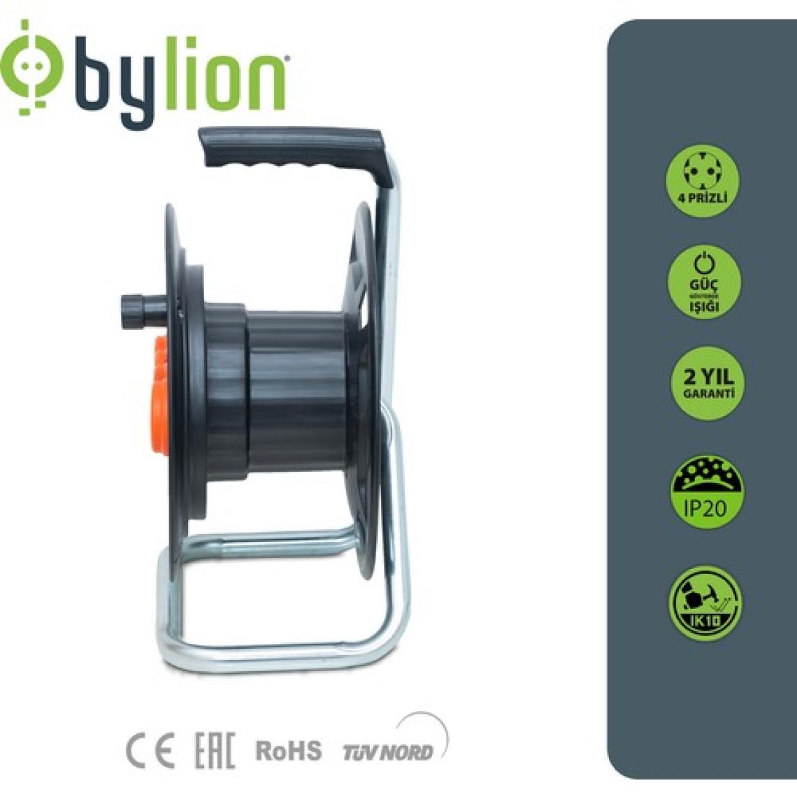 BYLION Makaralı Seyyar Uzatma Boş Kablosuz MAX. 50 Metre Kapasiteli