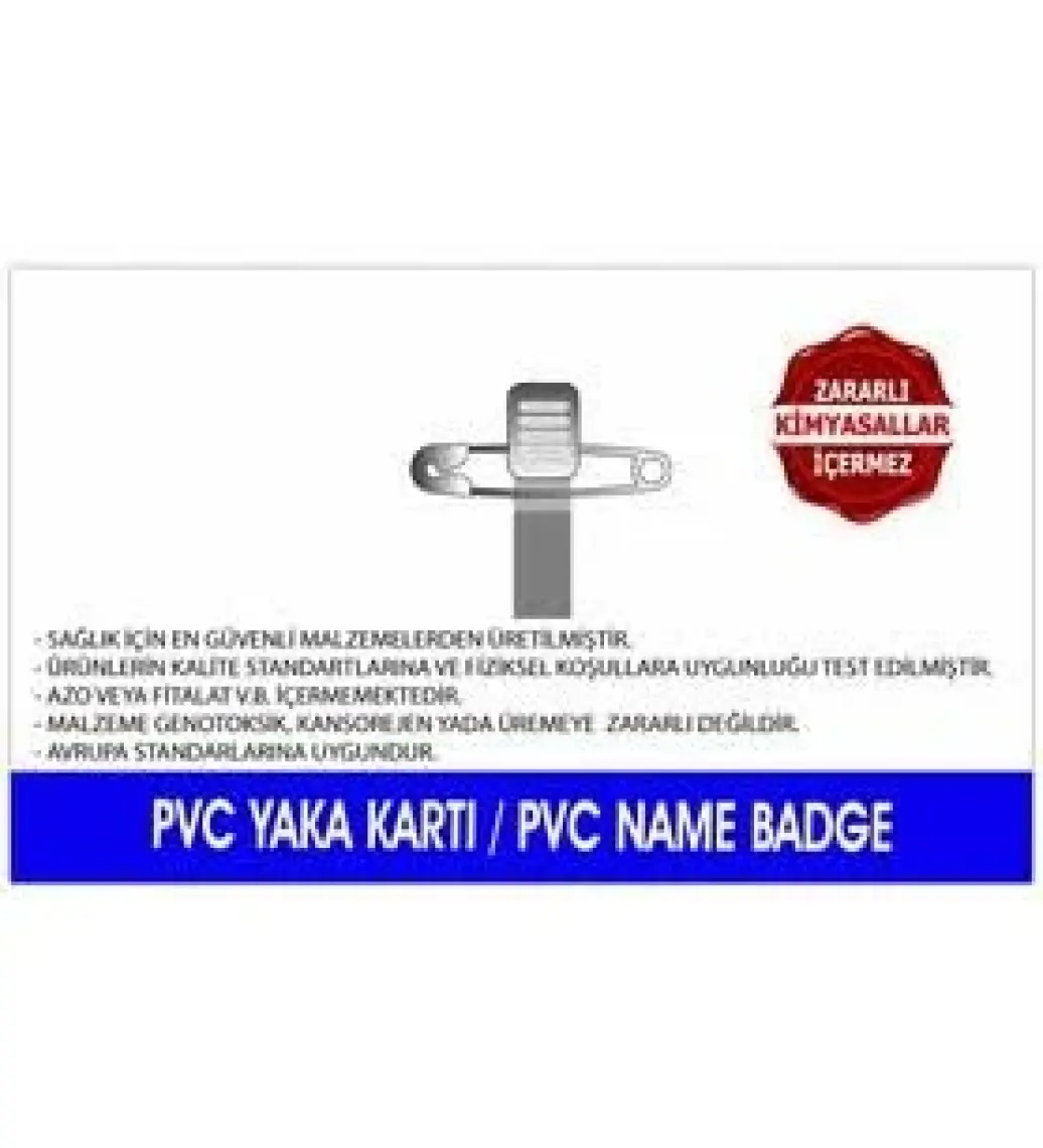 Rubenis Şeffaf İğneli Yaka Kartı Qn-001 50 Li (1 Paket 50 Adet)