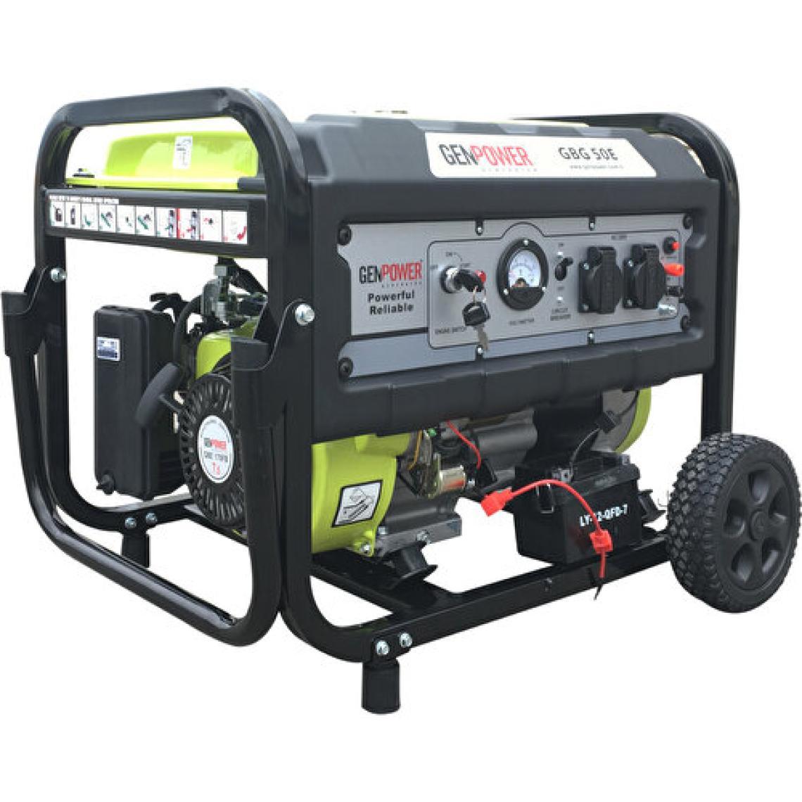 Genpower Gbg 50 E 5 Kva,benzinli,ipli/marşlı.tekerlekli,monofaze Portatif Jeneratör