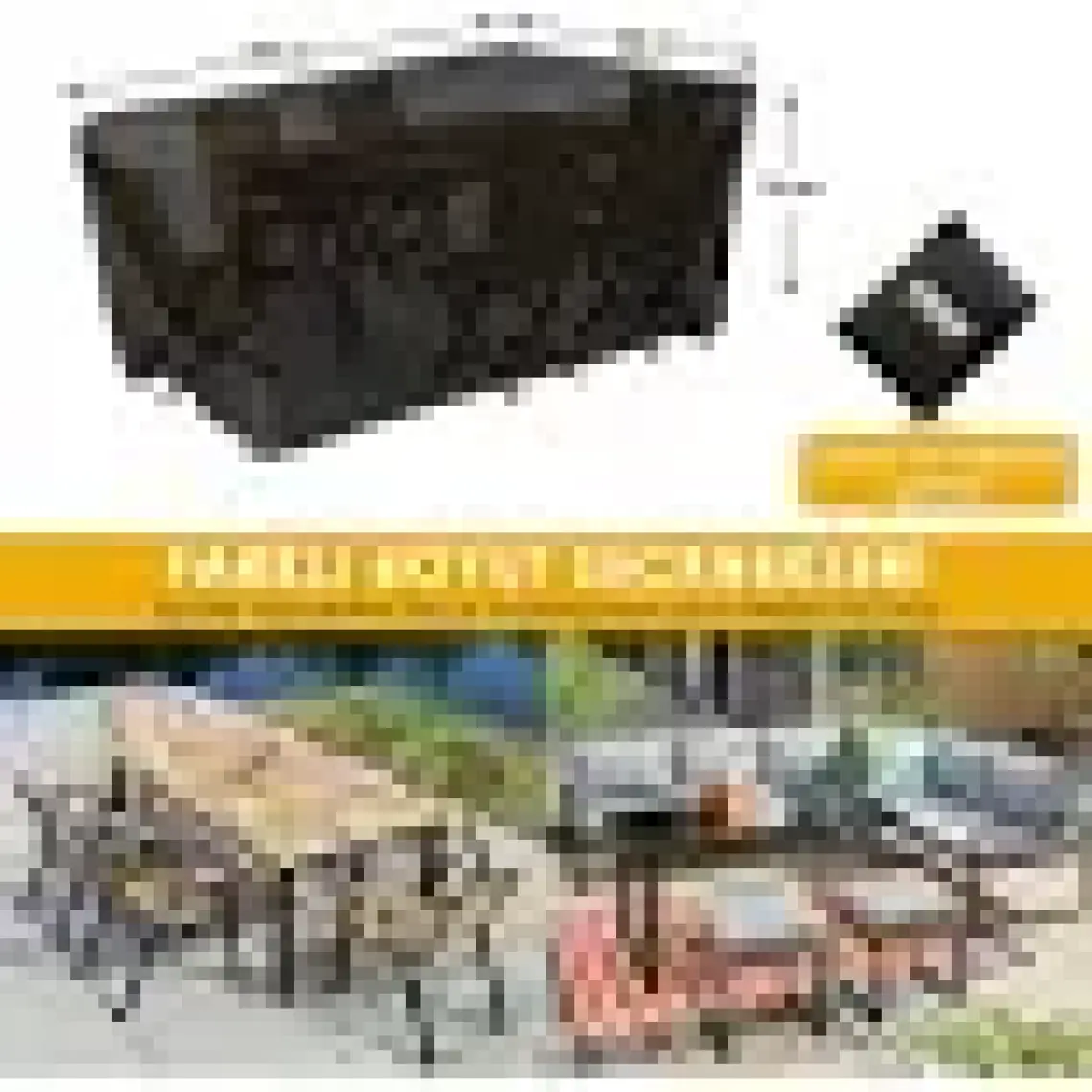 Haegs Bahçe Mobilyası Örtüsü, 200-160-74cm, Su Geçirmez, Dış Mekan Masa Ve Sandalye Örtü Branda Gri
