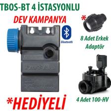 Rain Bird  TBOS-BT4LT Pilli Kontrol Ünitesi 9V. 4 Istasyonlu Bluetooth + 4 Adet 100HV 9V. Vana Seti