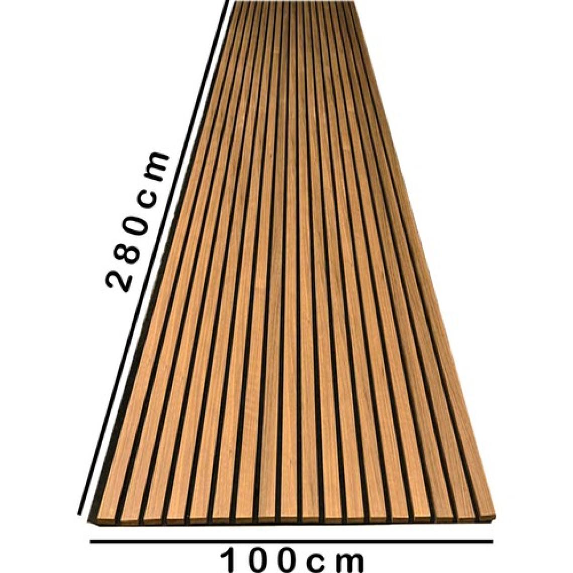 Detay Poliuretan Mdf Ahşap Akustik Duvar Paneli 100 x 280 cm ( Teak )