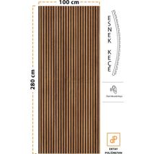 Detay Poliuretan Mdf Ahşap Akustik Duvar Paneli 100 x 280 cm ( Teak )