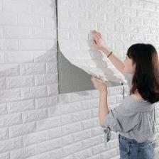 Renkli Duvarlar Kendinden Yapışkanlı Esnek Sünger 6,5mm Tuğla Duvar Paneli