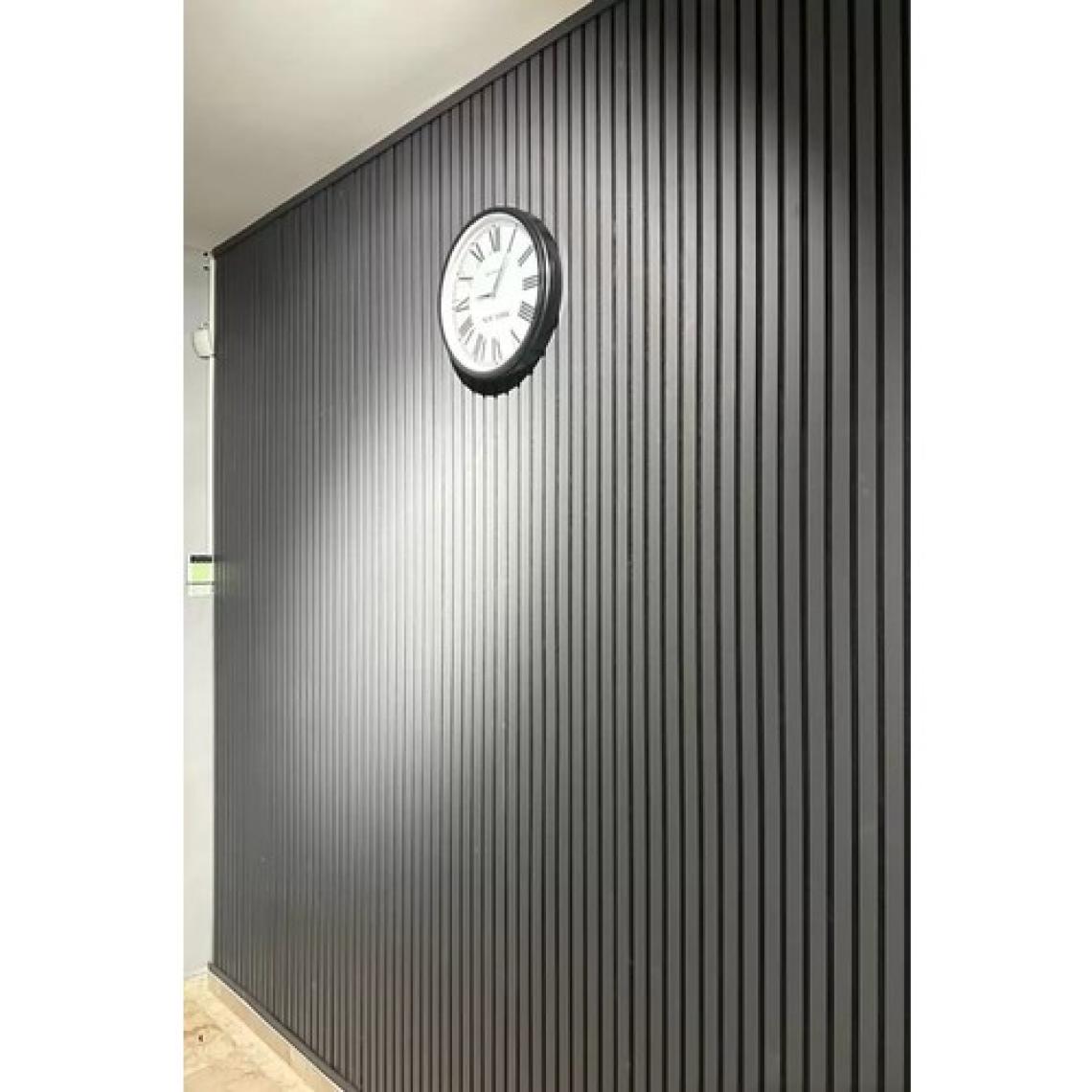 Detay Poliuretan Mdf Ahşap Akustik Duvar Paneli 100 x 280 cm ( Antrasit )