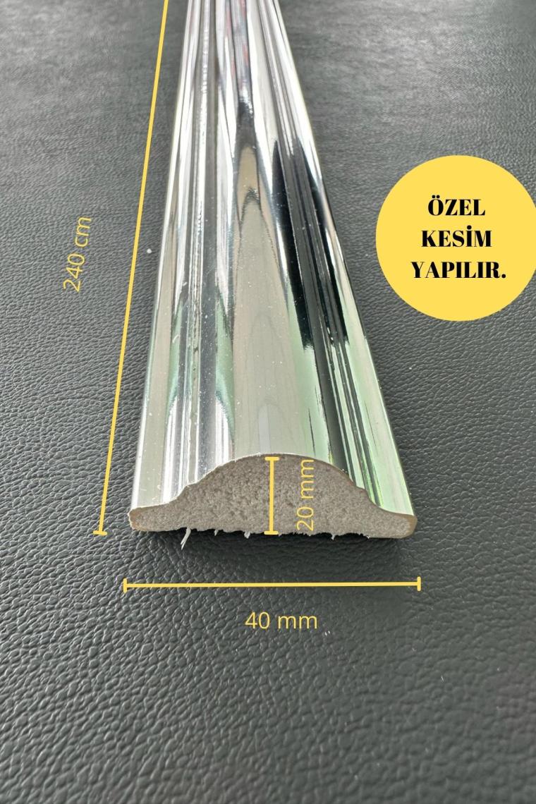 Diecor Dekoratif Polistren 1 Adet 4 cm Gümüş Duvar Çıtası