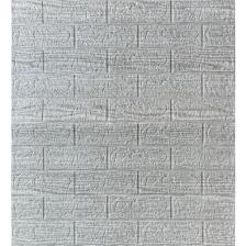 Renkli Duvarlar 70X38CM 1 Adet  Çizgili Gri Tuğla Arkası Yapışkanlı Esnek Silinebilir Duvar Kağıdı Paneli
