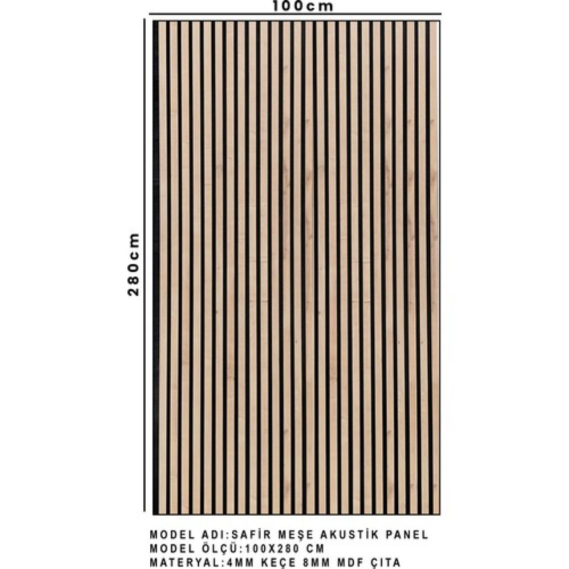 Detay Poliuretan Mdf Ahşap Akustik Duvar Paneli 100 x 280 cm ( Safir Meşe )