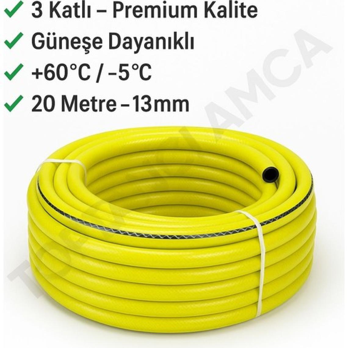 Toptancı Amca Kalın Takviyeli Bahçe Hortumu Zebra Ev Ofis Bahçe Market Tipi 1/2" 20 metre