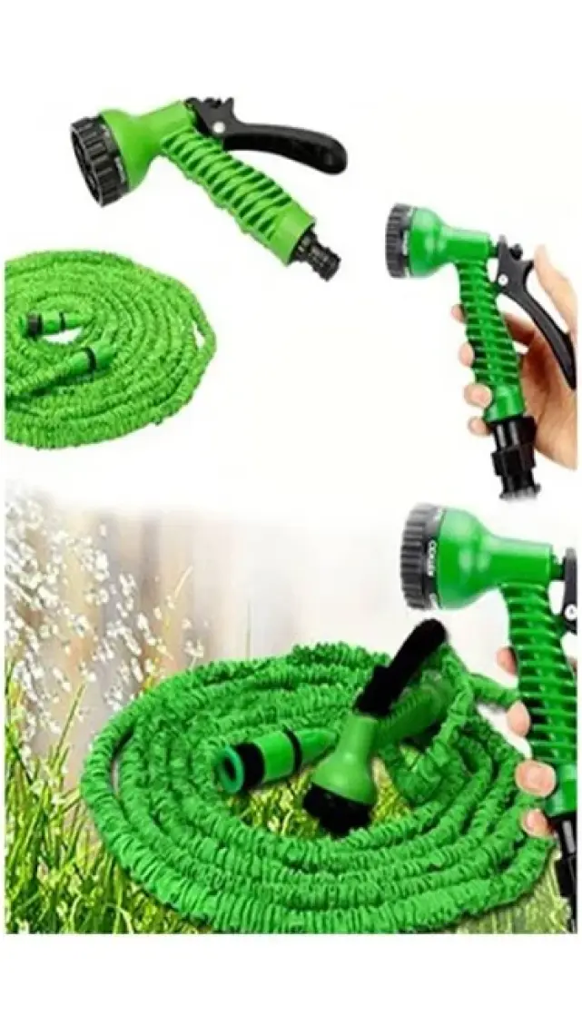 Best Choice Uzayan Bahçe Hortumu 5 x 15 m - Dayanıklı, Hafif ve Kıvrılmayan, 7 Farklı Sulama Seçeneği ile Bahçenizi Kolayca Sulayın