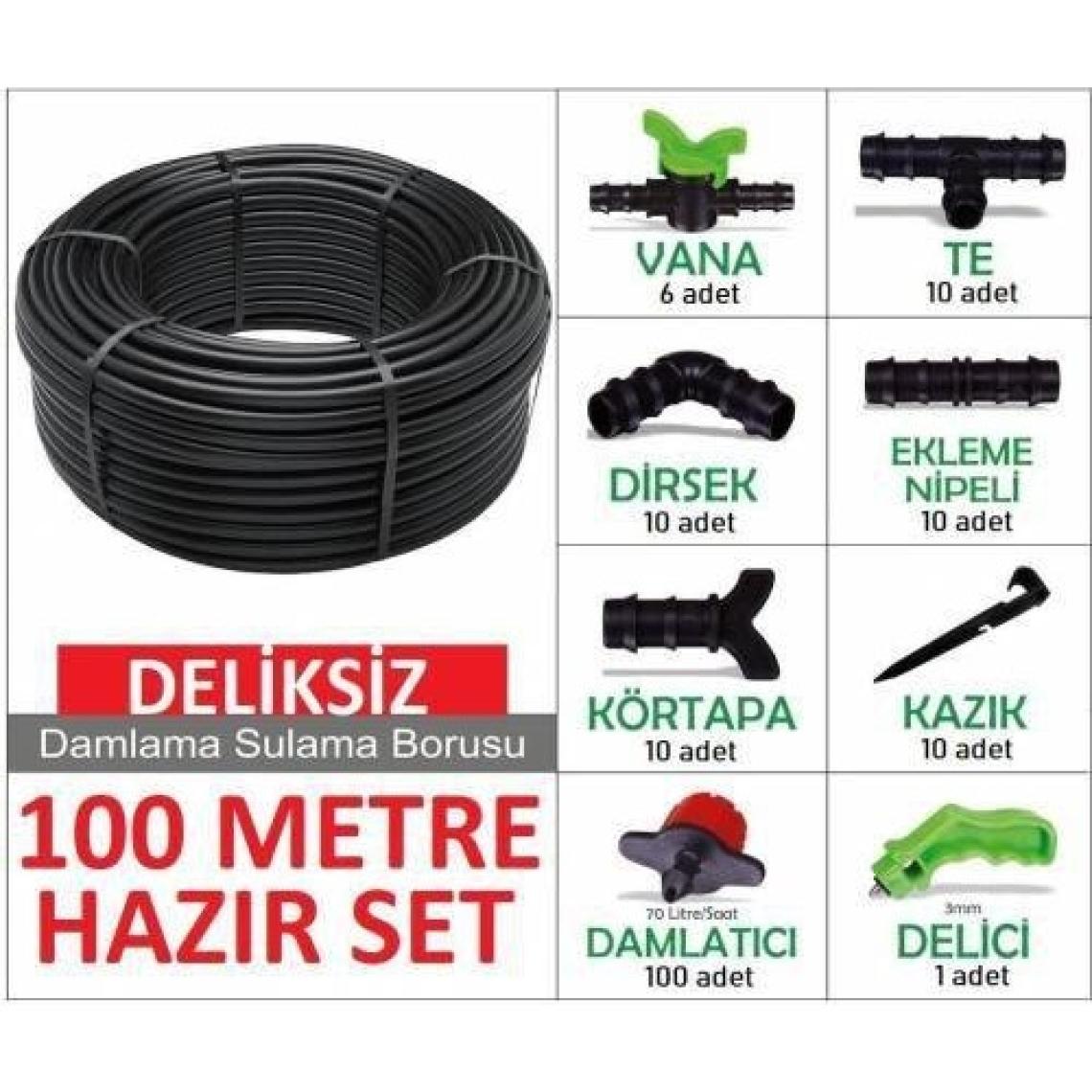 Serdrip Damlama Sulama Hortum Seti Deliksiz 100m