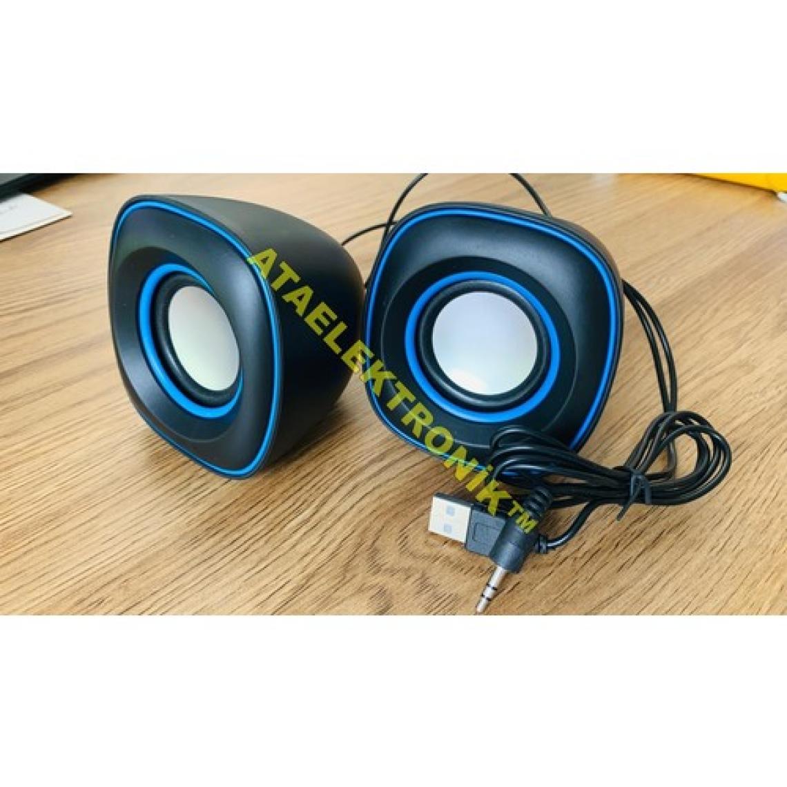Ata Elektronik 1+1 Multimedya USB Bilgisayar Laptop Uyumlu Hoparlör Speaker Kablolu USB AUX