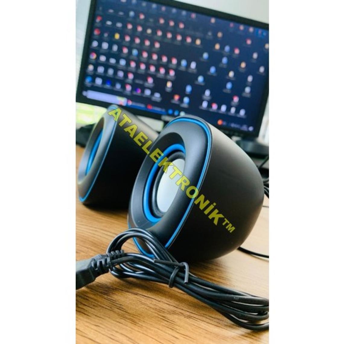 Ata Elektronik 1+1 Multimedya USB Bilgisayar Laptop Uyumlu Hoparlör Speaker Kablolu USB AUX