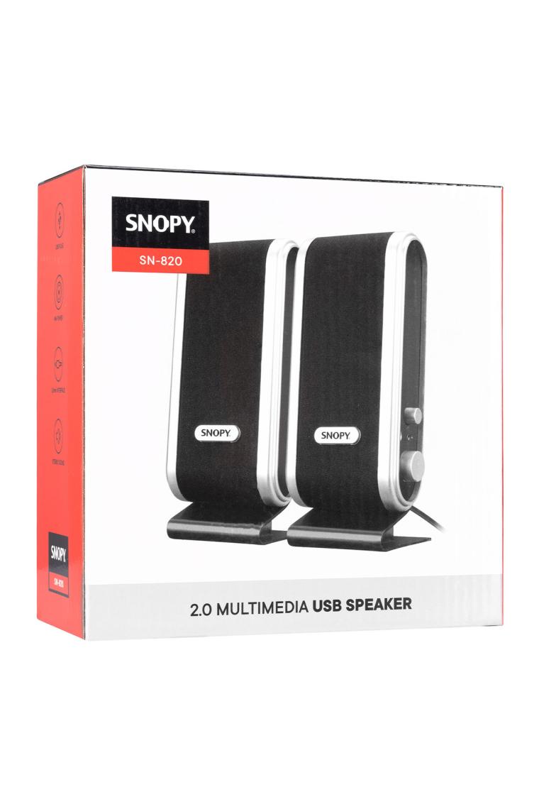 Snopy SN-820 2.0 Siyah/Gümüş Lcd İnce Tasarım USB Multimedia Speaker Hoparlör