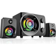 Rampage RMS-G8 2+1 25W Bluetooth +USB-SD-FM Rainbow Siyah Led Işıklı Oyuncu Ses Sistemi