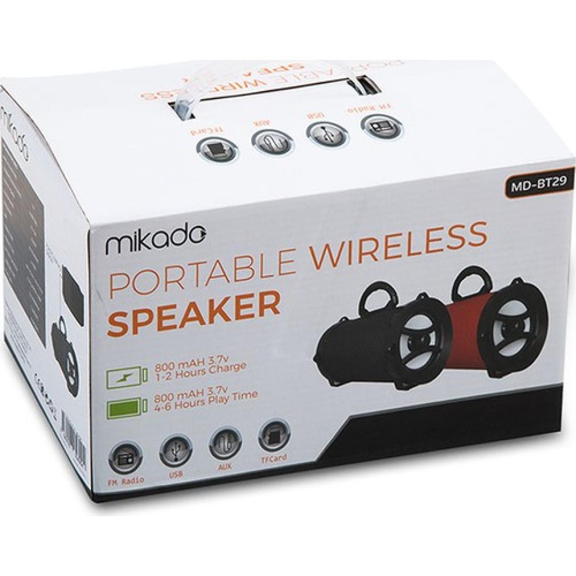 Mikado MD-BT29 Siyah Bluetooth USB + SD + FM Destekli 5W Speaker