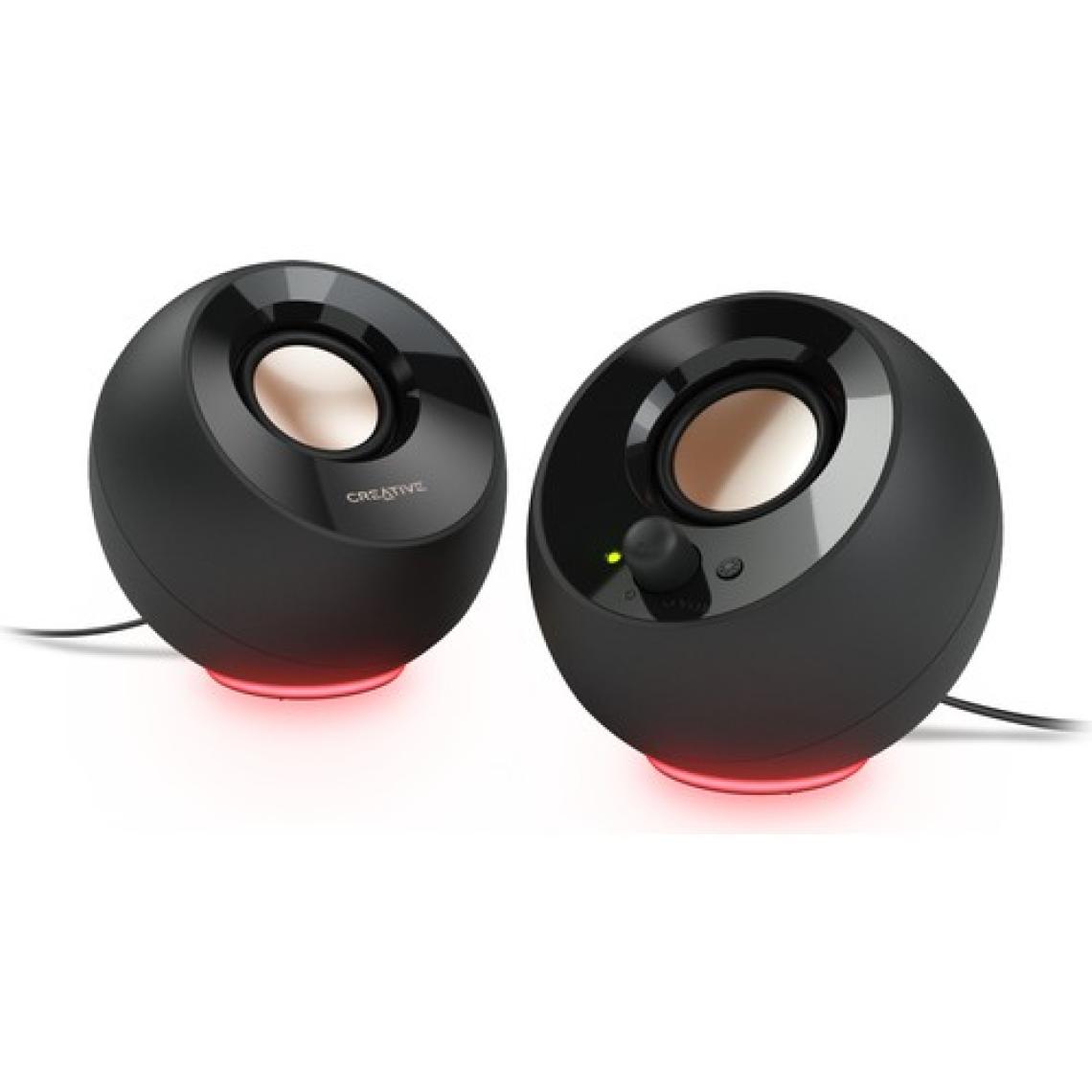 Creative Pebble SE Siyah 16W RGB Aydınlatmalı USB-C Stereo Multimedya Hoparlör Seti