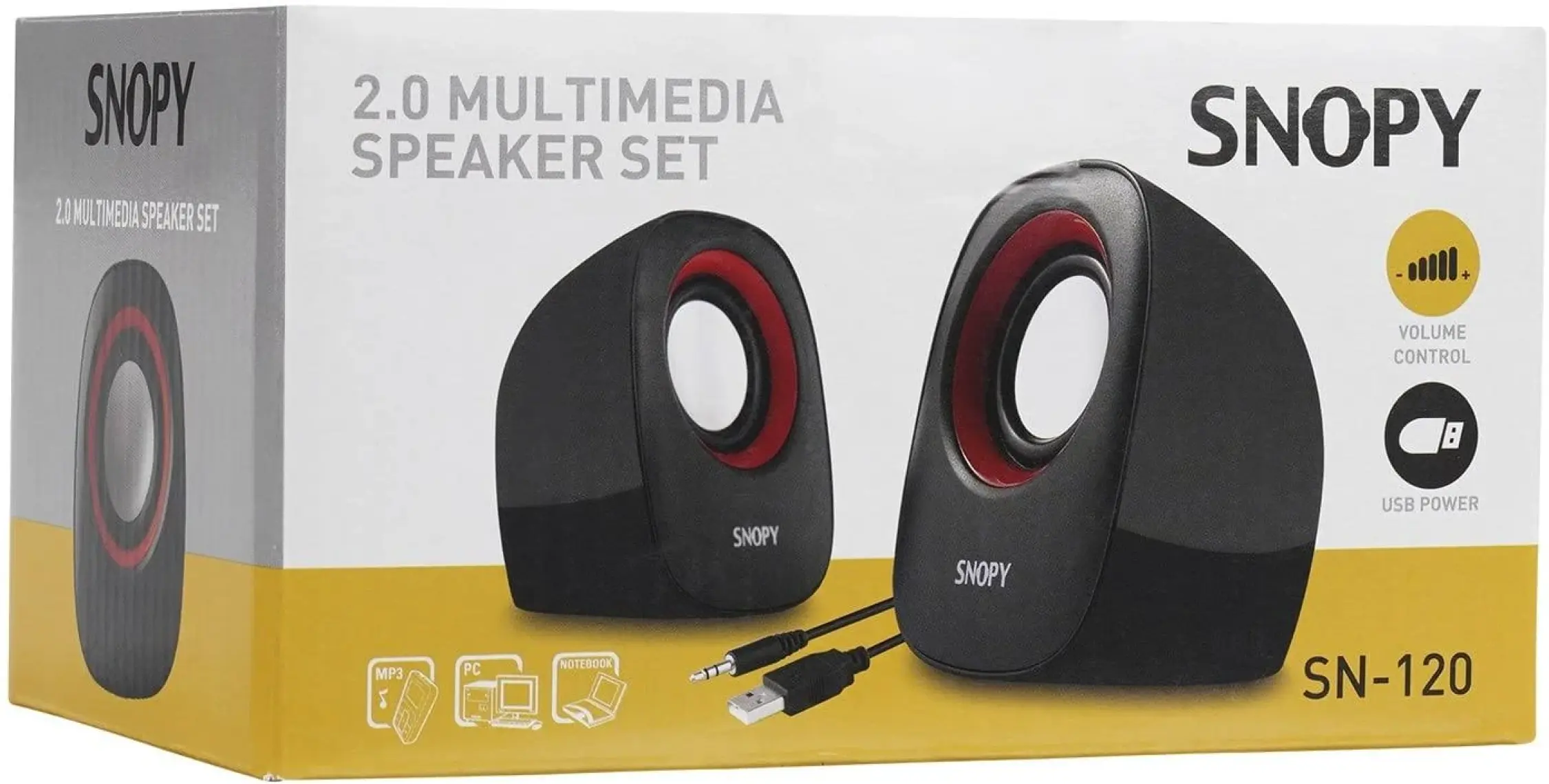 Snopy Sn-120 2.0 Beyaz/Turuncu Usb Speaker