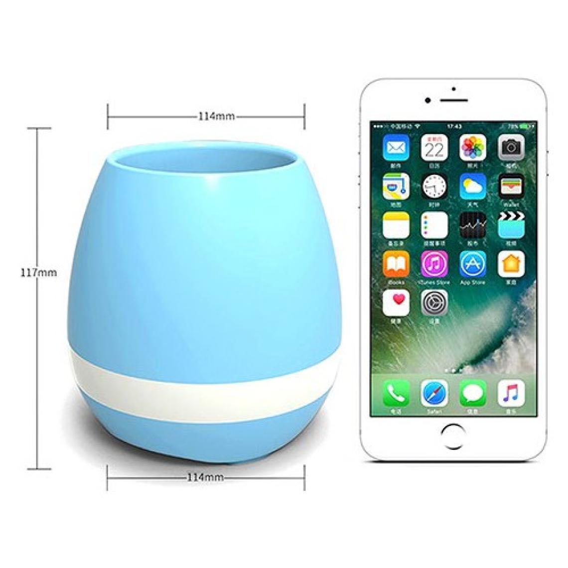 Mikado MD-P15BT Mavi TF Kart Destekli Çiçek Saksı Akıllı Dokun Bluetooth Speaker