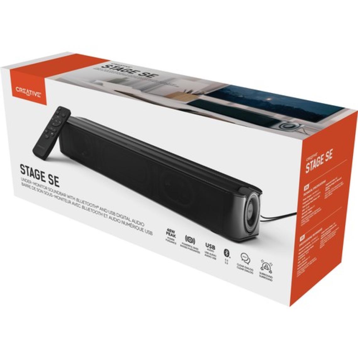 Creative Stage Se - Kompakt Monitor Altı Soundbar Büyük Bas , Çift Sürücülü , Bluetooth 5.3 - 48 W