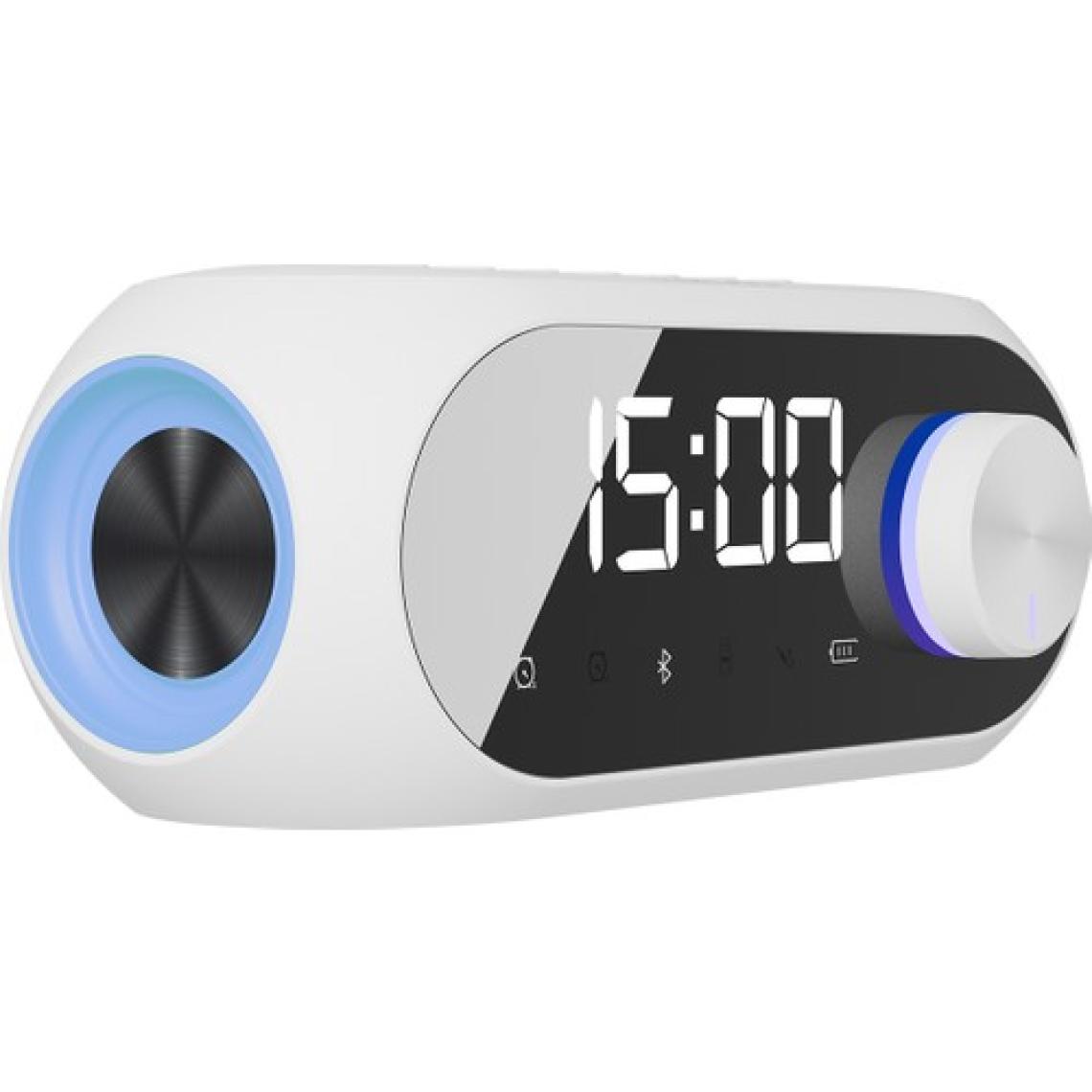 Asonic As-W6 1200MAH 5W Beyaz Bluetooth-Aux-Derece-Usb Double Alarmlı Saat Speaker