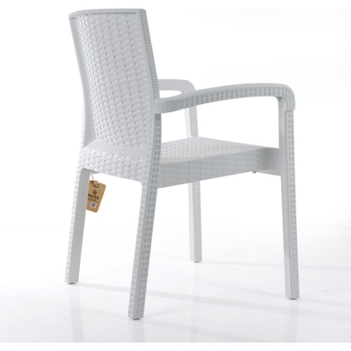 Violet Rattan Sandalye Takımı 6 Kişilik Bahçe Balkon Teras Takımı Beyaz