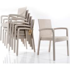 Violet Rattan Sandalye Takımı 6 Kişilik Bahçe Balkon Teras Sandalyesi