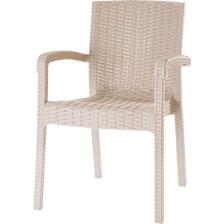 Violet Trend Lüx Rattan Koltuk Rattan Desen Bahçe Koltuğu Balkon Bahçe Teras Sandalye Cappuccino