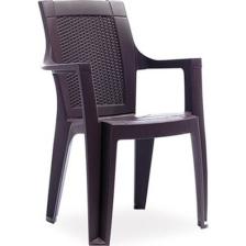 Cakha Caka Elegance Rattan Desenli Plastik Koltuk Kahve