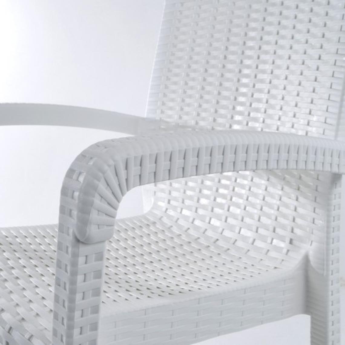 Violet Rattan Sandalye 4 Kişilik Kollu Koltuk Bahçe Balkon Teras Sandalyesi Beyaz